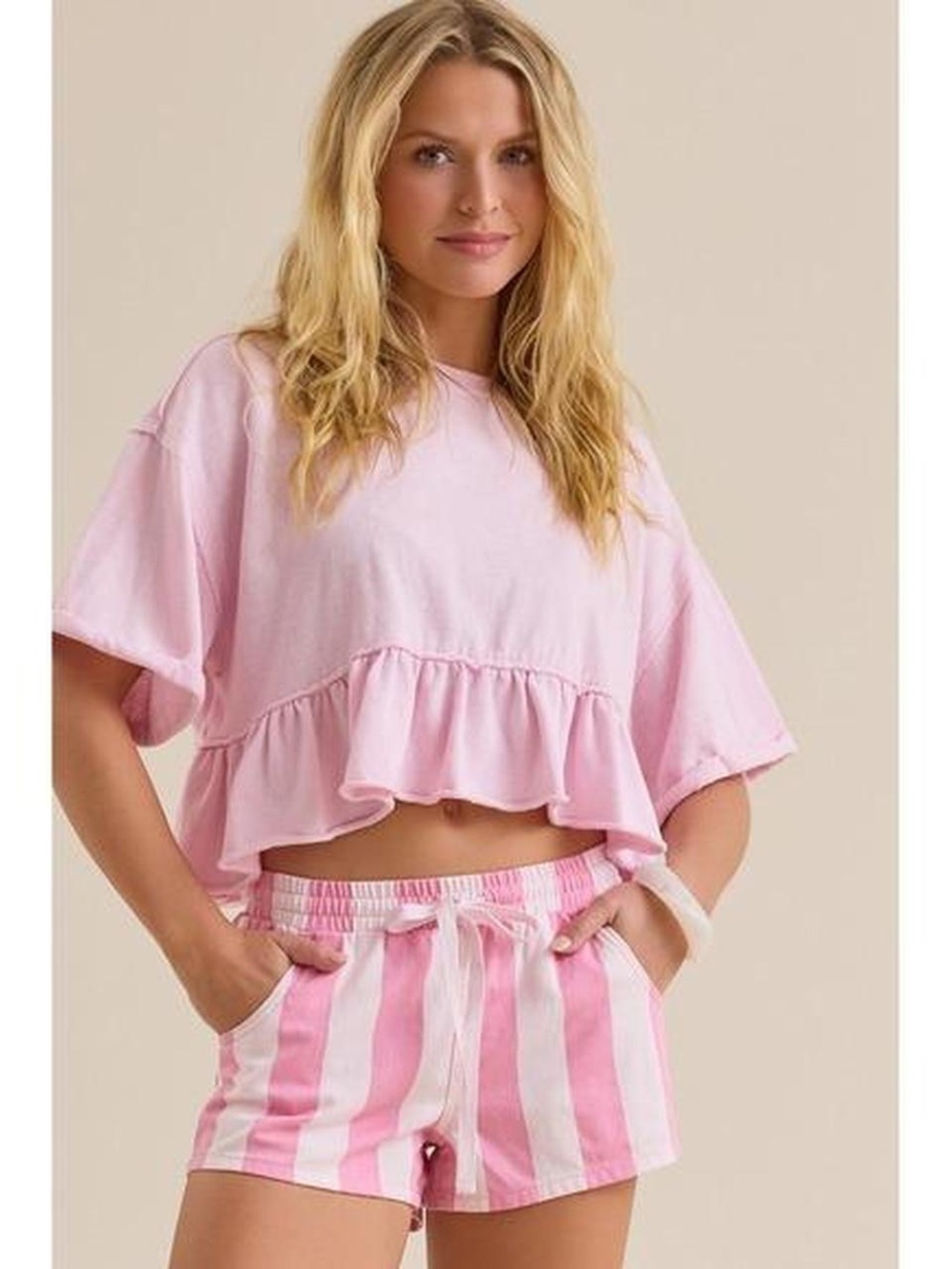 Altr'd State Pink Stripe Shorts